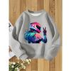 European Size unisex Round Neck Sweatshirt with Fashionable Print, a Versatile Top