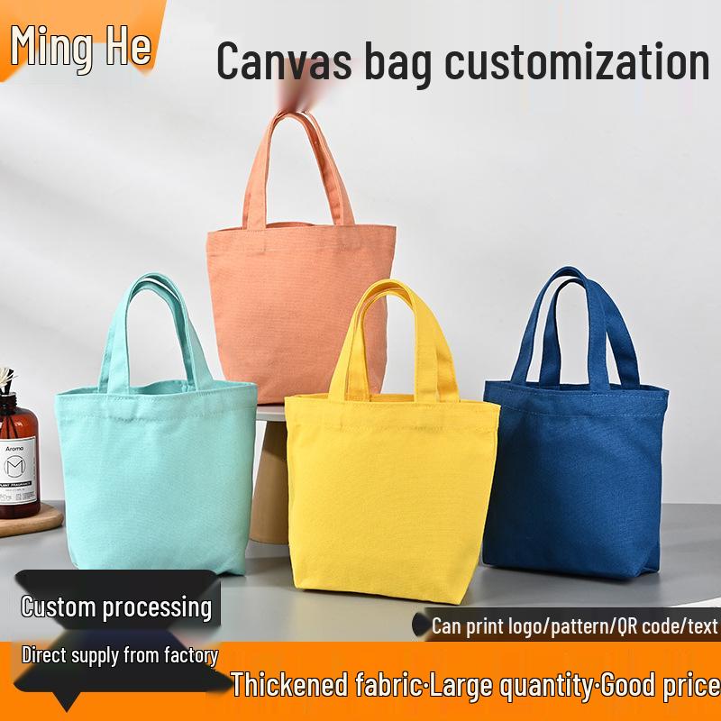 Customized Colorful Cotton Canvas Souvenir Bag - Portable & Cute Handheld Design with Logo Option