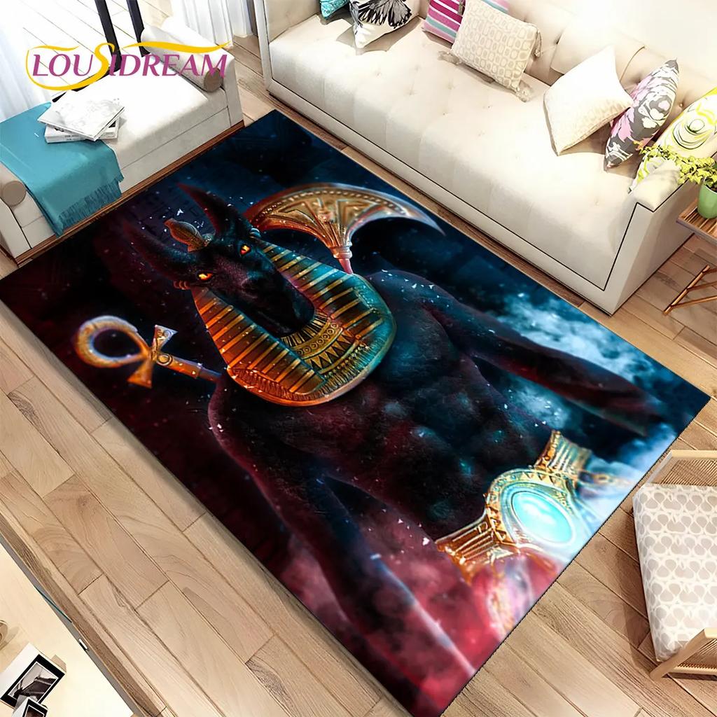 HD Egypt Death Anubis Mythology Horus Area Koberec,Koberec pro domácí Obývací pokoj Ložnice Pohovka Rohožka Kuchyň Dekor,Protiskluzová podložka