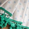 American Style Cotton And Hemp Printing Daisy Kitchen Curtain Green Tassel Semi-shading Study Bedroom Window Finished Curtain