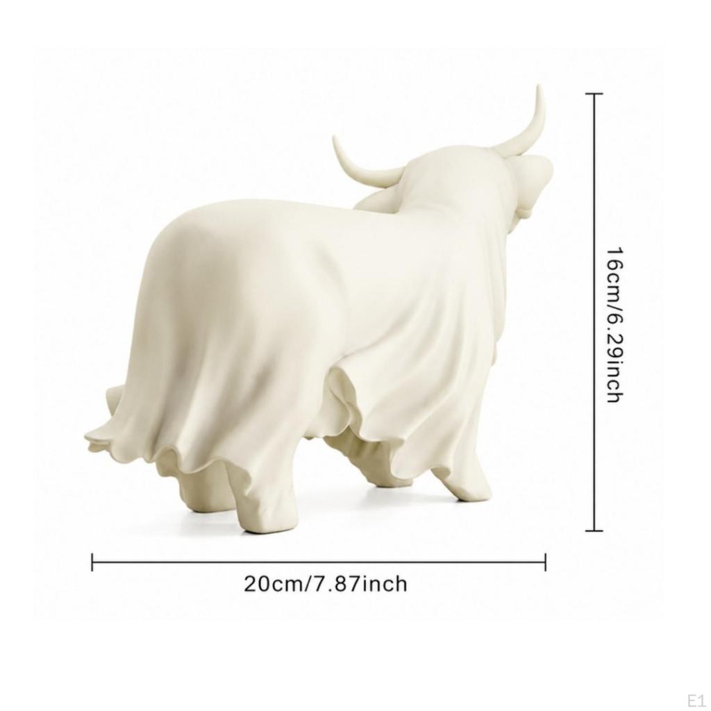 Scottish Cow Specter Statue Halloween Figurine Spooky with Drape for Collectors,