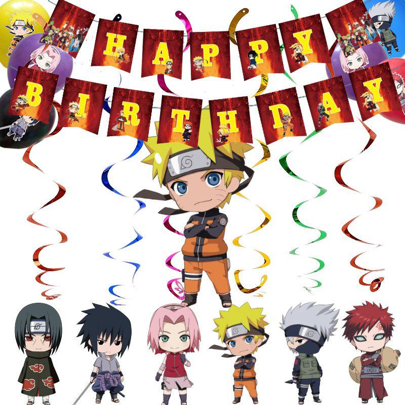Ninja Theme Naruto Party Supplies Decor Banner Balloon Cake Topper Adult Kids