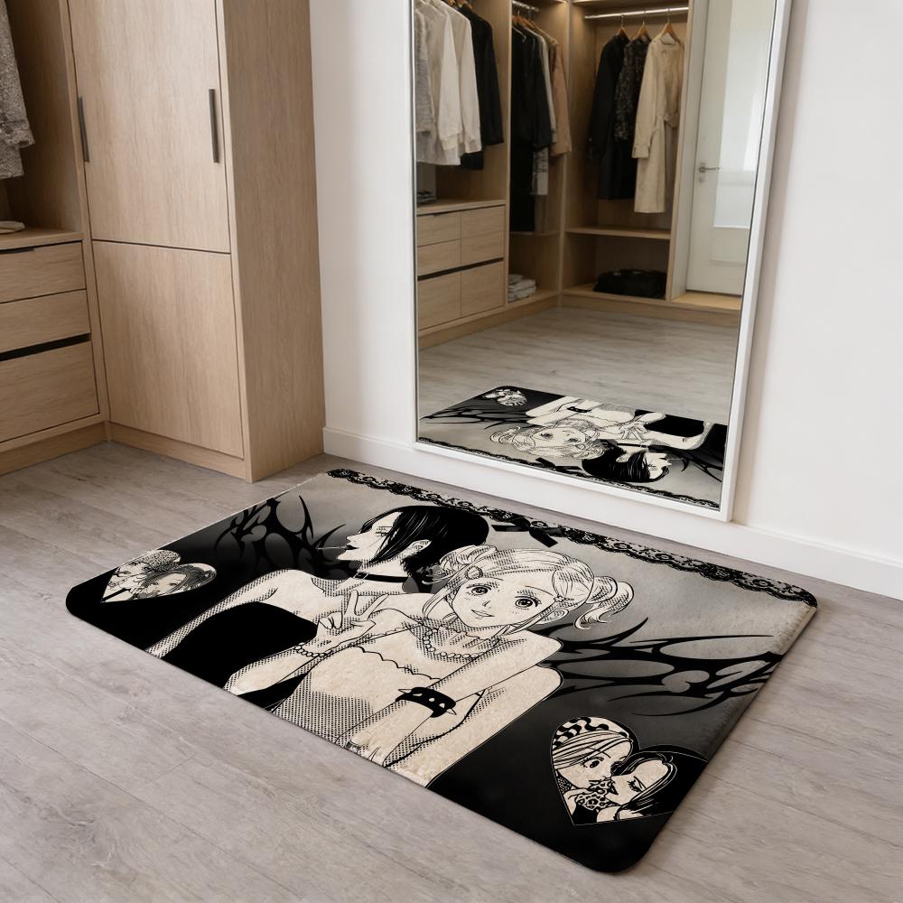 Anime Vintage N-Nana Floor Mat Flannel Door Mat Non-Slip Absorbent Washable Indoor Home Rug