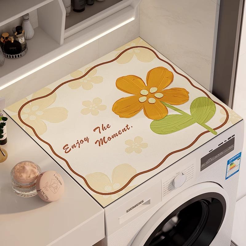 

Діатомова грязь килимок для пральної машини, сонцезахисний та зносостійкий килимок для двостулкового холодильника/тумбочки біля ліжка 50x50cm19.7x19.7in