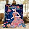 1PC Flower Fairy Outdoor Blanket Lightweight Flannel, Soft & Warm, All-Season Use for Sofa, Outdoor, Camping, Living Room, Office65