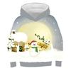 Kawaii Hoodies Christmas 3D Print Santa Snowmen Sweatshirts Boys Girls Hooded Pullovers Kids Fashion Oversized Hoodie Tracksuits