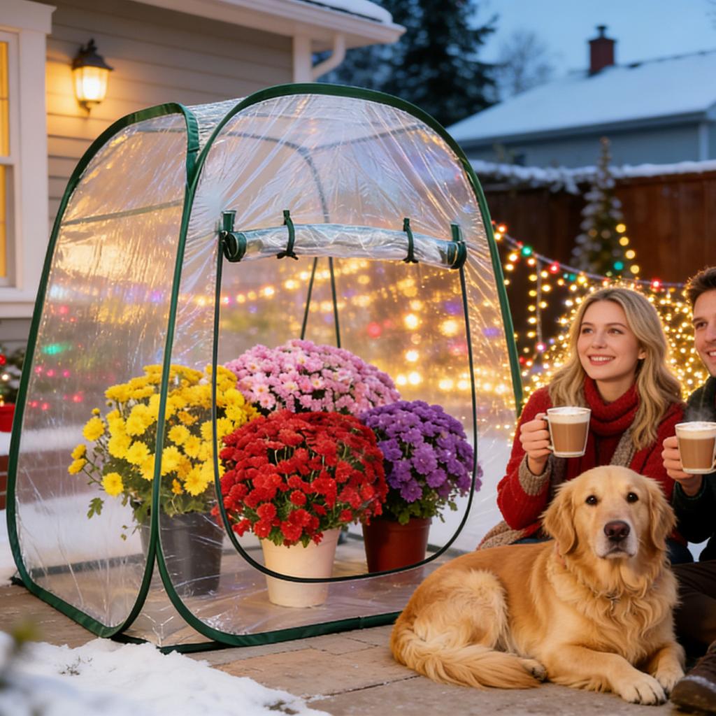 Mini-Gewächshaus Pop-up Gewächshausabdeckung Balkon Hof Garten Frostschutz Sämlingsisolationsschuppen für Gemüse