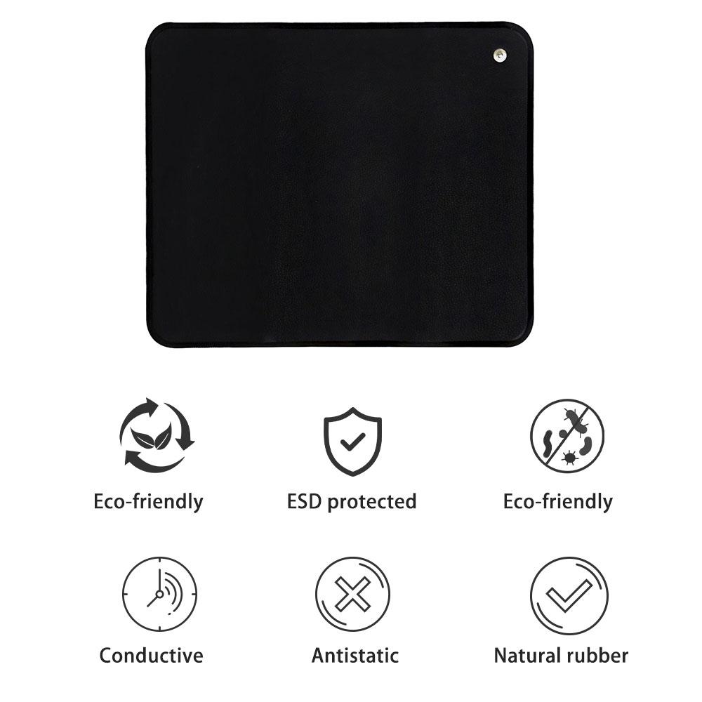 Earthing Universal Mat Grounding Mouse Pad Conductive Leather With15 Feet Connection Cord Included for Office or Home 33*27CM