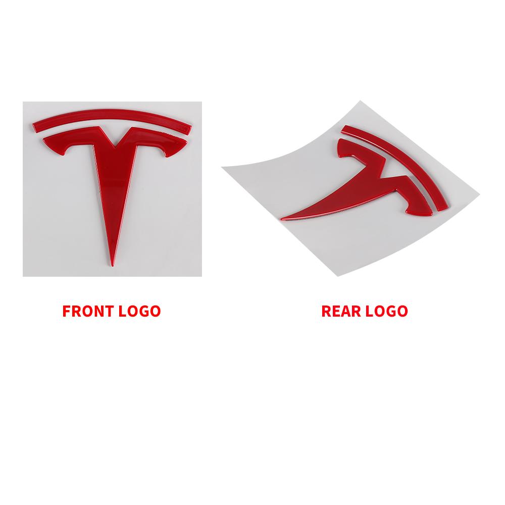 ANA1 3D ABS Car Front Head Hood Emblem Rear Trunk Badge Sticker For Tesla Model 3 Model Y Replacement Decoration Decals Accessories