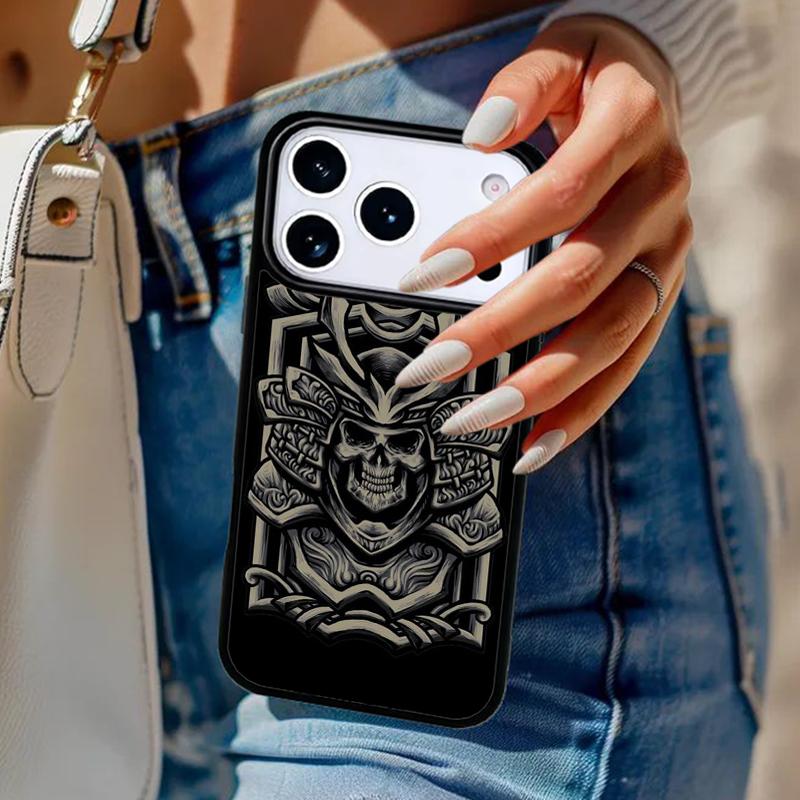 Samurai Mask Helmet soft Phone Case For iPhone 17 Air 14 15 13 12 Max Cover For Apple 16e 11 Pro Max Plus Coque