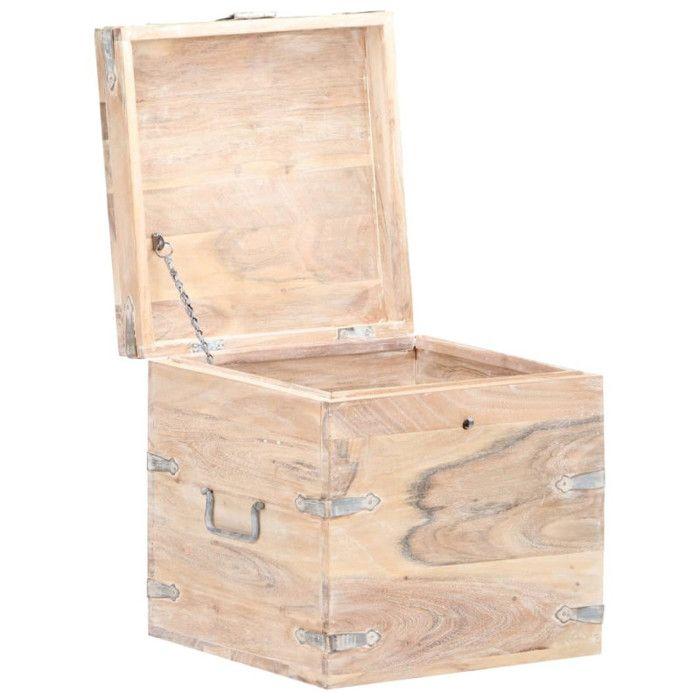 VidaXL Coffre 40x40x40 cm Bois d'acacia solide