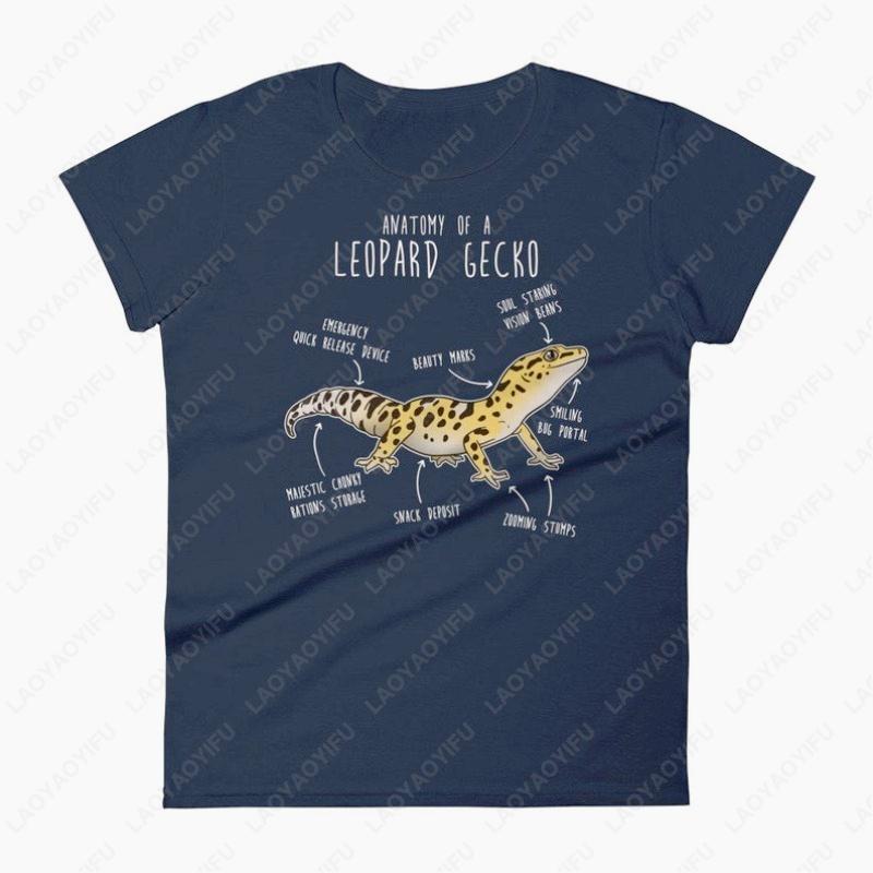 Leopard Gecko Funny Women Men Graphic Tshirt Pet Reptile Lover Gift Kawaii Lizard T-Shirt Cute Gecko Tees Anatomy Herpetologist