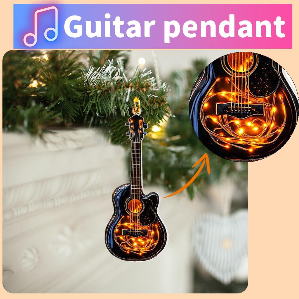 Guitar Ornament, Handmade 2D Acrylic Guitar Decoration, Holiday Gift For Music Enthusiasts