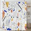 Modern Abstract Print Shower Curtain Bathroom Fabric Polyester Waterproof Minimalist Line Shower Curtains Bath Decor with Hooks