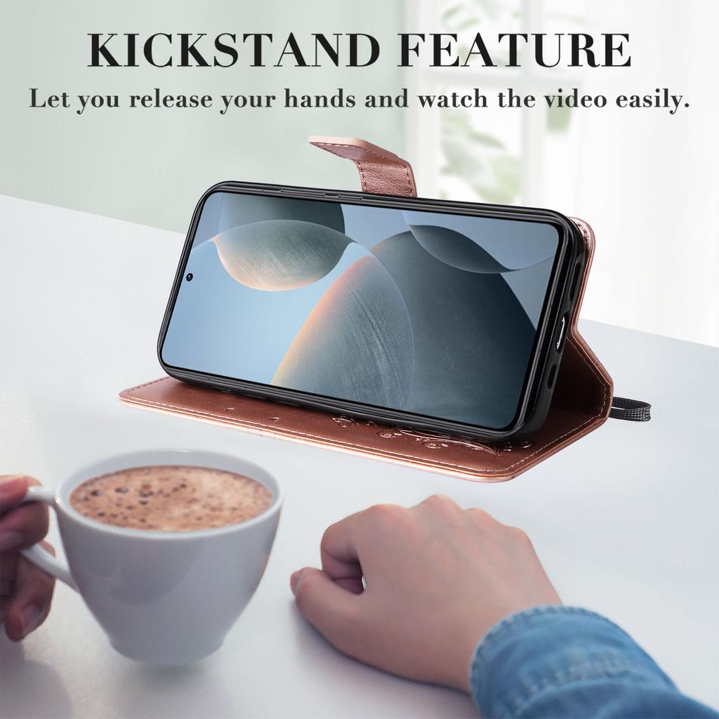 For Xiaomi 14T Wallet Case Floral Butterfly Imprinted Leather Phone Cover Stand