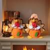 Seasonal Indoor Ornament Thanksgiving Plush Turkey Doll, Stuffed Animal Figurine, Autumn Soft Plushie Harvest Tabletop Decoration for Home Desktop