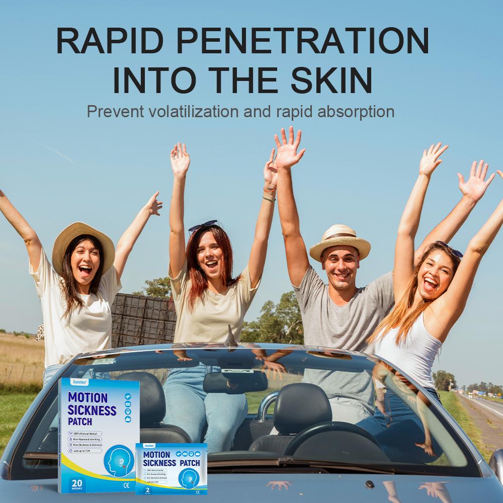 Car Motion Sickness Patch To Relieve Headache, Airsickness and Seasickness Plaster, Nausea and Dizziness Patch
