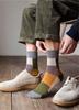 Socks and Odor Resistant Thin Sports Socks Sweat Absorbent 5 Pair Set Colorful Socks Outdoor Socks Casual [QPANDA] Men's [Antibacterial Cotton]