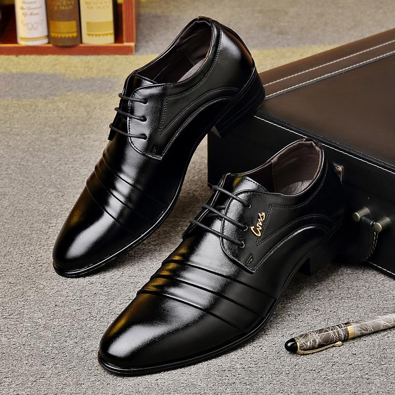 Herren Lederschuhe Herren Herbst und Winter Business Kleid Spitz Hochzeit Bräutigam Trauzeuge Schnürschuhe Anzugschuhe