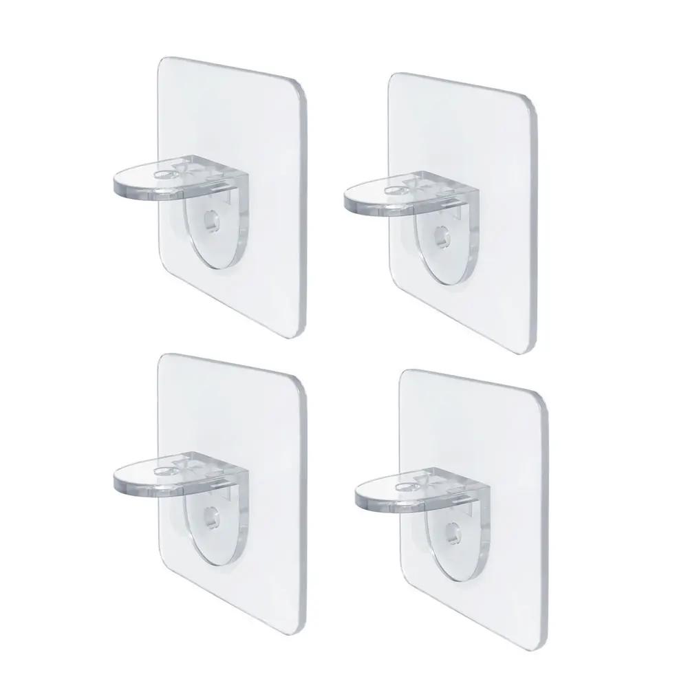 

4PCS Adjustable Wall Shelf Brackets Multi-functional Storage Hooks Plastic Organizer for Home Decor 2.36in