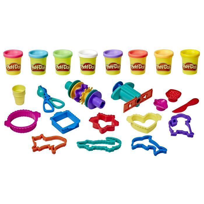 Play-Doh Super boîte à accessoires avec 8 Pots de pâte à modeler, Jeu éducatif pour enfants de 3 ans et plus