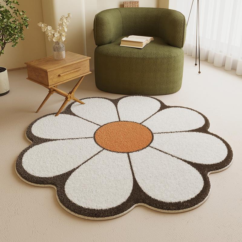 Irregular Flower Carpet Simple Living Room Carpet Home Bedroom Bedside Plush Carpet Cloakroom Soft Non-slip Carpet