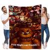 Fünf Nächte bei Freddy's 4. Jubiläumsdecke - Gemütlicher Fleece-Überwurf mit ikonischen Animatronics, einschließlich Freddy Fazbear, Clow