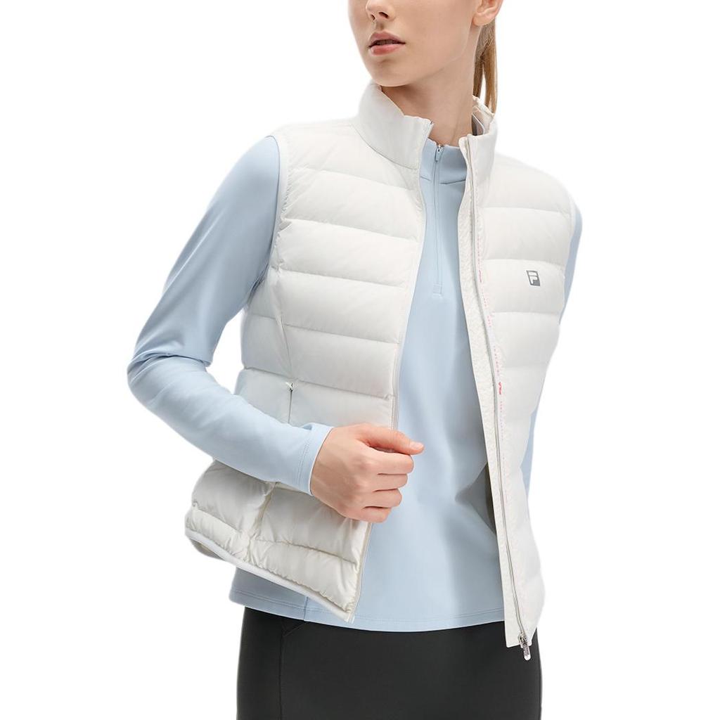Fila Fitness Solid Color Fashion Comfortable Warm Down Vest Women Vests White A11W441903F-WT