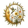Sunshine Theme Wall Decor Garden Decoration, Dragonfly/Bee/Butterfly/Bird Decor, Acrylic Sun Shape Art for Patio Hanging Ornament Home Indoor Outdoor