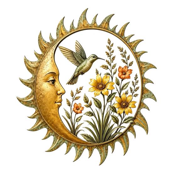 Sunshine Theme Wall Decor Garden Decoration, Dragonfly/Bee/Butterfly/Bird Decor, Acrylic Sun Shape Art for Patio Hanging Ornament Home Indoor Outdoor