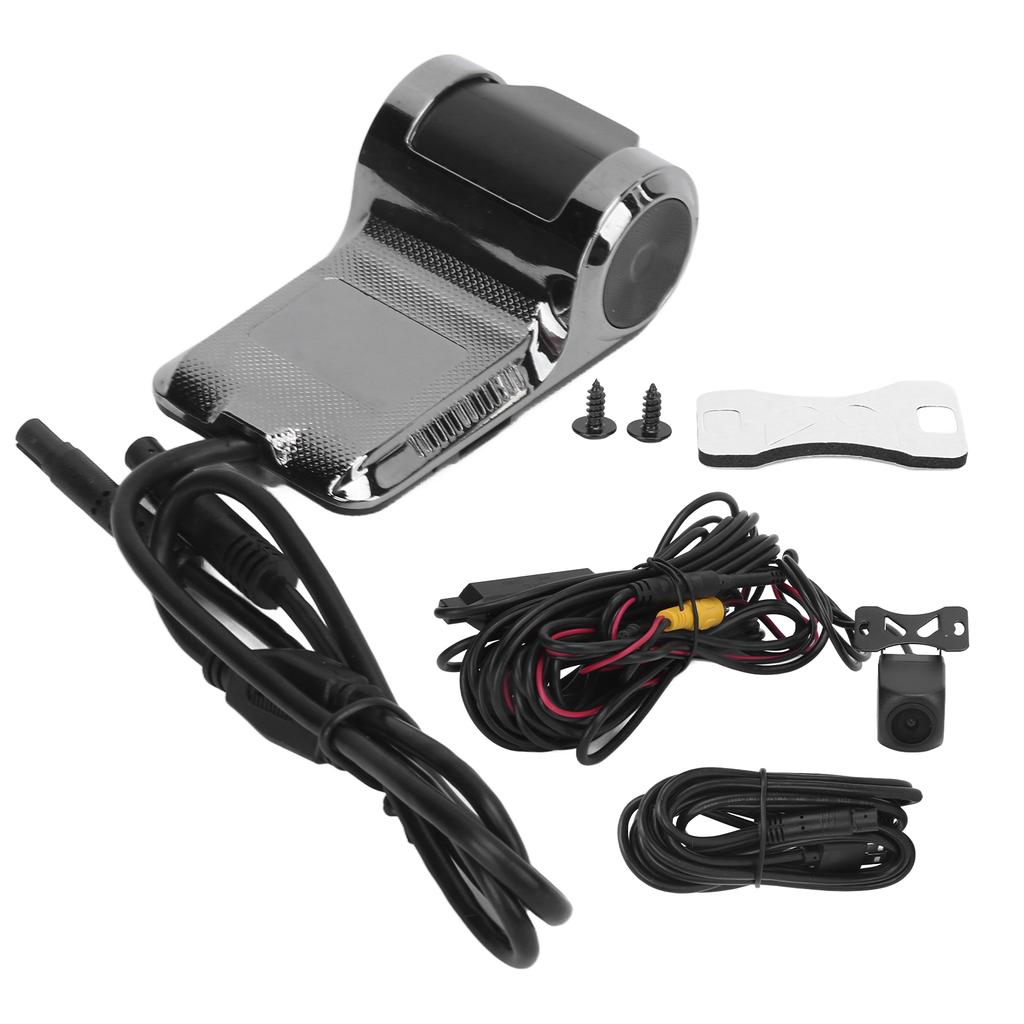 Car USB Dash Cam HD Driving Recorder DVR ADAS Front Rear Dual Lenses Motion Detection Universal for Android Navigation