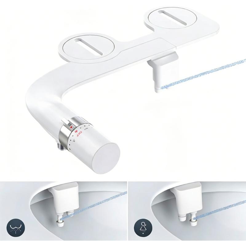 Schlanke Nicht-elektrische Bidet-Toilettenaufsatz Toilettensitzaufsatz Doppeldüsen-Bidet mit einstellbarem Wasserdruck