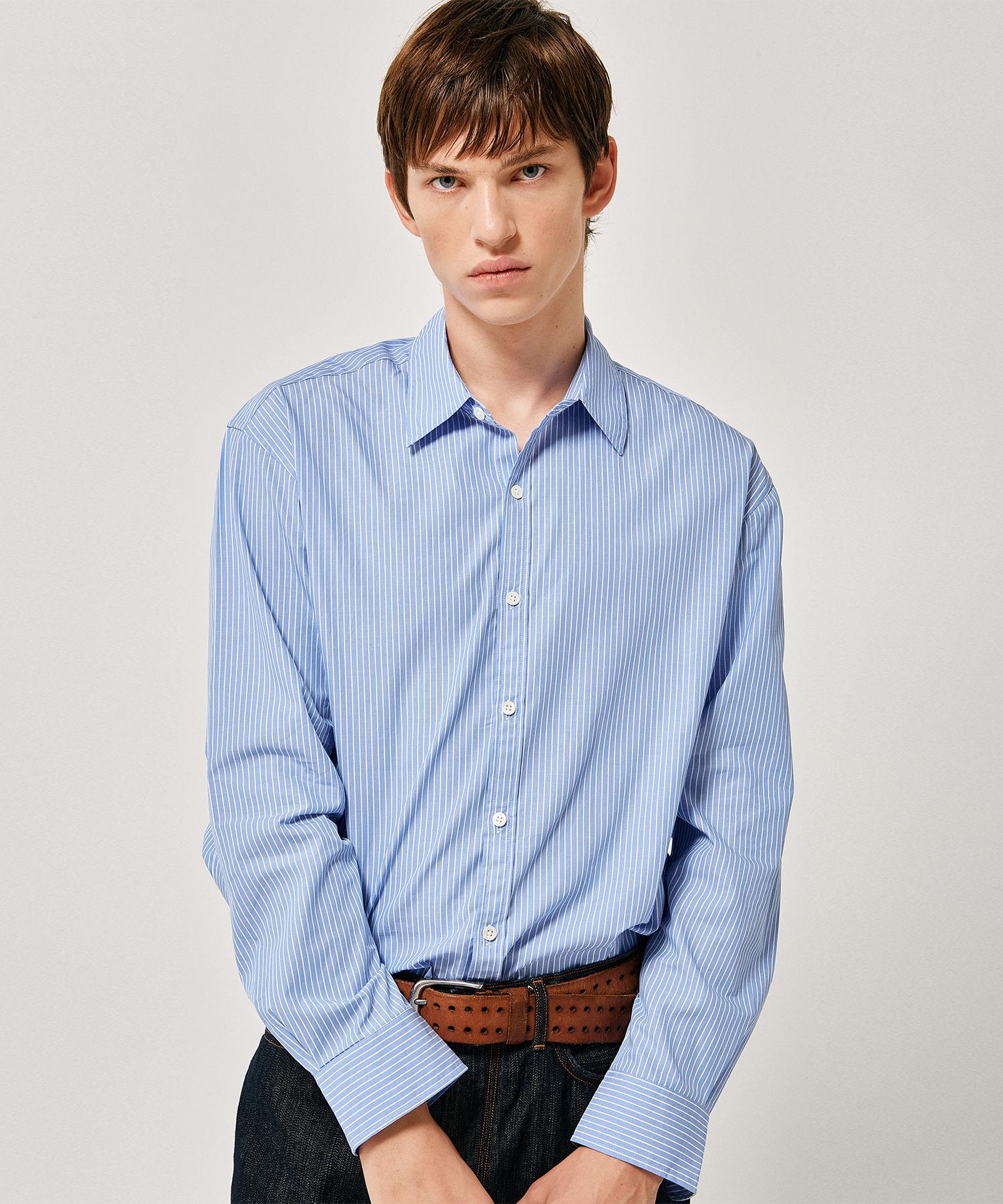 Архив Этикеток Lowie Хлопковые Рубашки Синяя Полоска Blue Stripe/2