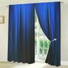 Blue Black Gradient Striped Pattern Printed Curtains Window Decoration Home Room Set Of 2 Made Polyester