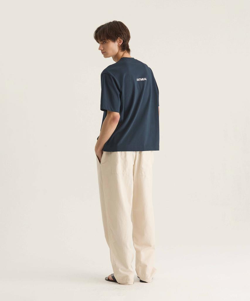 Oteumilkape Linen Blend Garment Dyed Easy Pants - Oatmeal