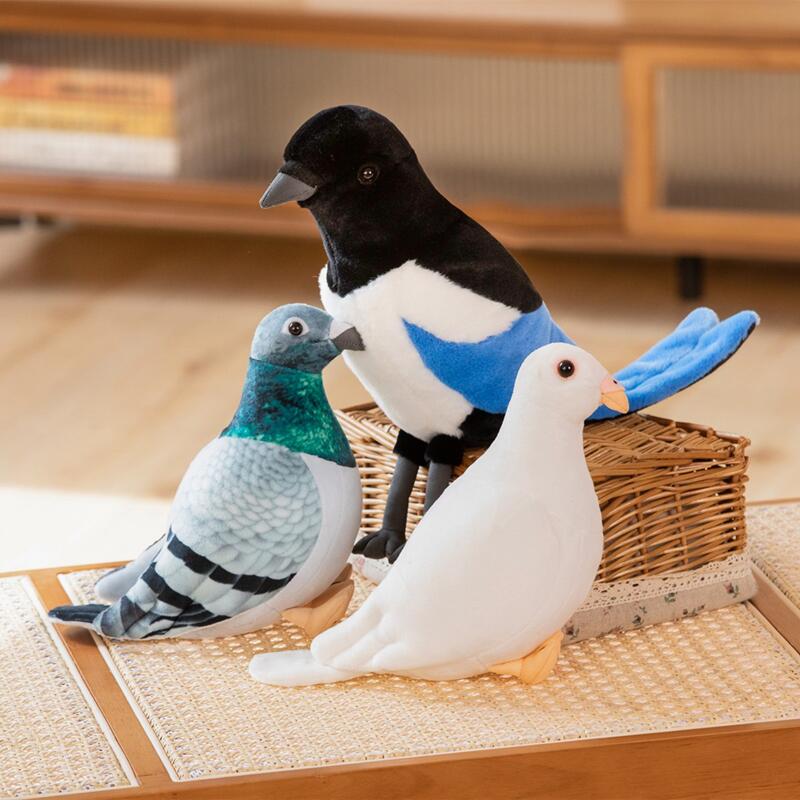 Lifelike Pigeons Plush Toy Simulation Birds Animal Stuffed Dolls Pigeon Model Enthusiast Collection Personalized Gift Children