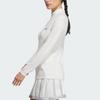 adidas Two-In-One Polo Shirt And Vest Color Block Logo Long Sleeve Knit Top Women Tops White HZ6037