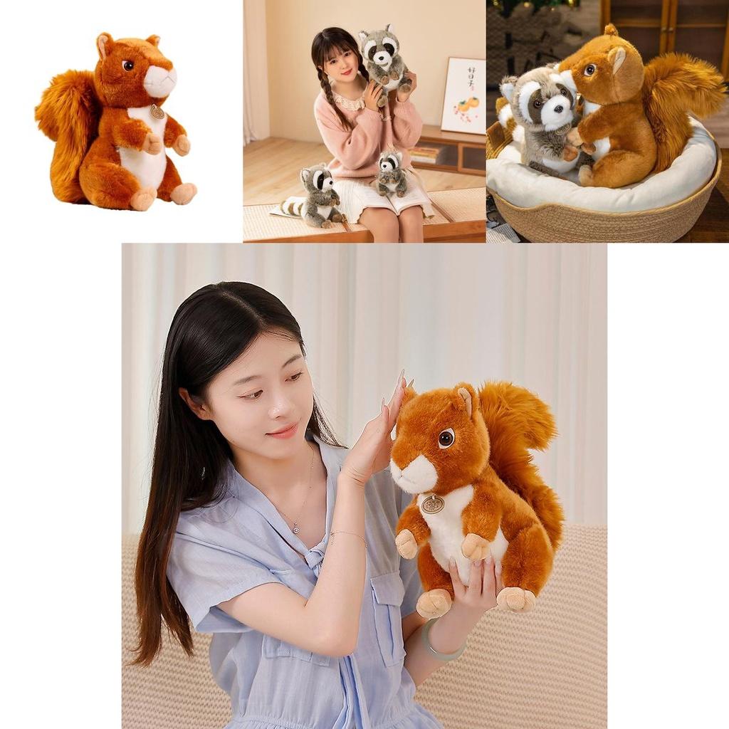 Cute And Soft Squirrel Raccoon Plush Toy For Kids Wholesale Animal Park Souvenir