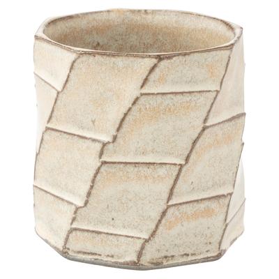 Marui Pottery Shigaraki Ware Hechimon Rock Cup, Approx. 250ml Capacity, Greige, MR-3-4348