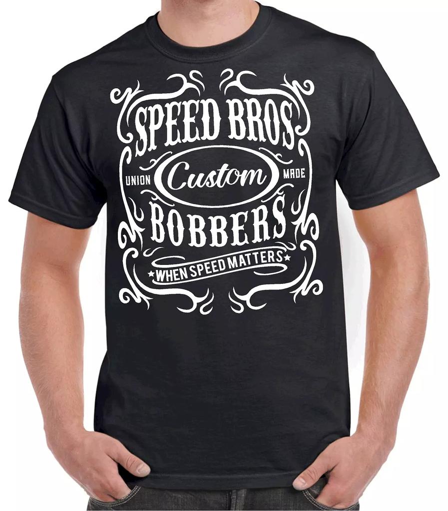 Summer SPEED BROS BOBBER GARAGE T-SHIRT T SHIRT CLOTHING 100% COTTON HOT ROD VINTAGE