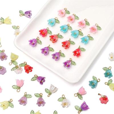 10 adet/torba Akrilik Renk Vadideki Zambak Kolye DIY Bilezik Kolye Küpe Takı Aksesuarları