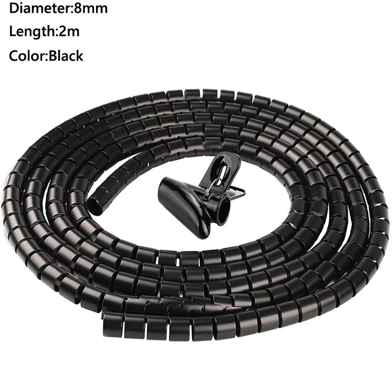 1/2meter 8-25mm Cable Spirals Wrap Tidy Cord Wire Banding Loom Storage Organizer PC TV Wire Winding Tube Wire Sleeves