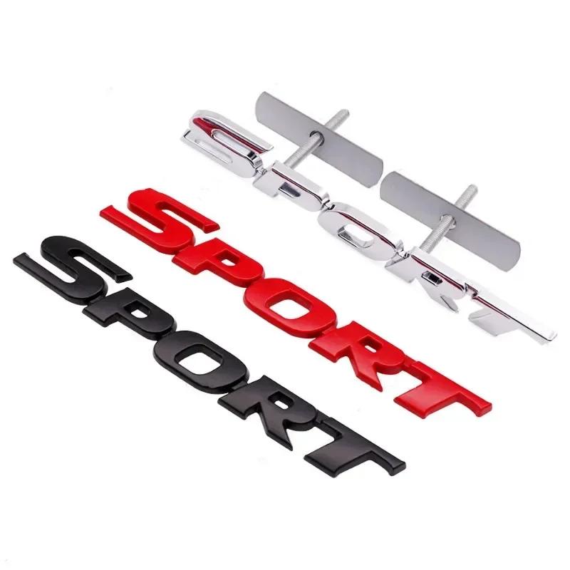 3D Metal Sport Letter Front Grille Car Emblem Badge Decal Sticker For Jeep Toyota Highlander Corolla Rav4 Yaris Car Accessories