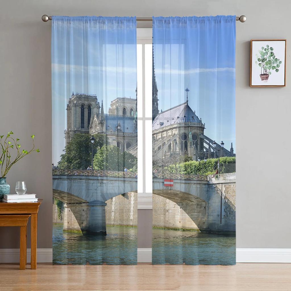 Luxury Fairy Tale Princess Pink Castle Radial Tulle Curtain Bedroom Window Cafe Hotel Decor Living Room Drape Curtains Light Filtering Polyester Area