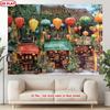 2D Vietnamese Ancient Town Lantern Backdrop for Studio Photography