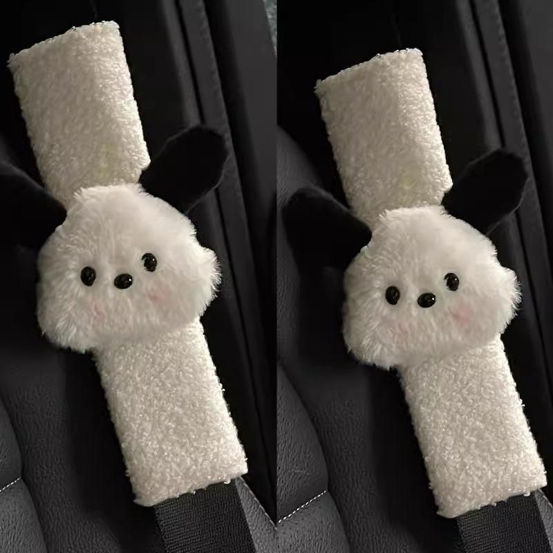Japan Jzacyd Little Poodle Dog Car Seatbelt Shoulder Pad Cute Car Interior Accessories for Girls New Car Gift