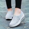 Women Slip-on Loafers Breathable Mesh Casual Walking Shoes Fashion Platform Shoes Rocker Shoes Wedge Heels
