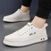Men's shoes 2025 spring new soft-soled men's casual leather shoes trendy shoes board shoes white shoes men