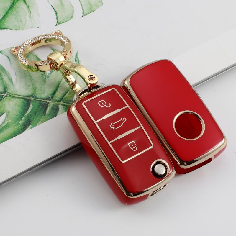 Soft PU Car Remote Key Case Full Cover Holder For Volkswagen VW POLO Tiguan Passat B5 B6 B7 Golf EOS Scirocco Jetta MK6 OctaviaT