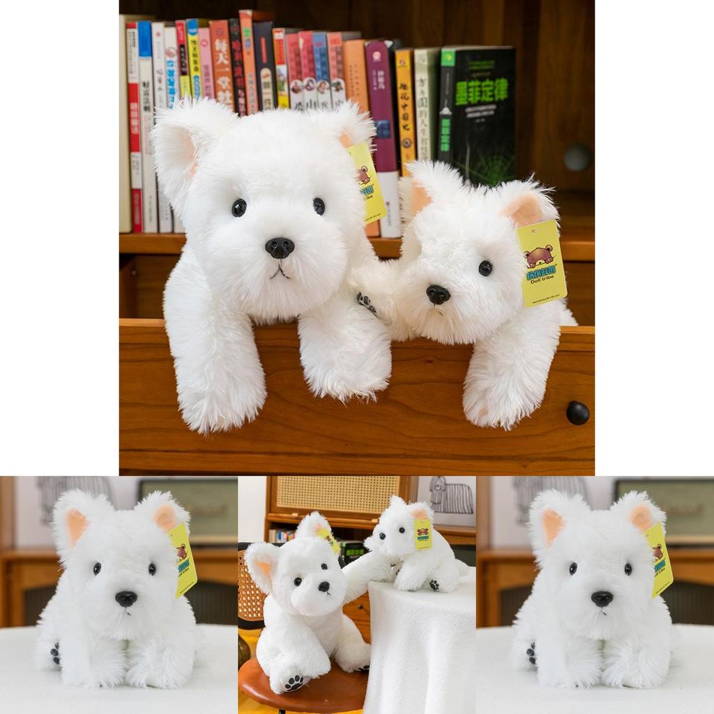 West Highland Dog Plush Toy Soft Short Pile Stuffed Animal White Pp Cotton Filling